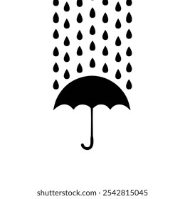 black silhouette rain umbrella logo icon