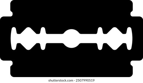 black silhouette of razor blade without background