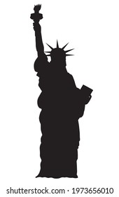 Black Silhouette Realistic Statue Liberty On Stock Vector (Royalty Free ...