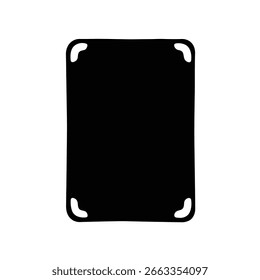 Black silhouette of a rectangle with rounded corners on a white background.