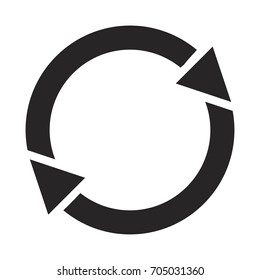 black silhouette of refresh or reload icon vector illustration