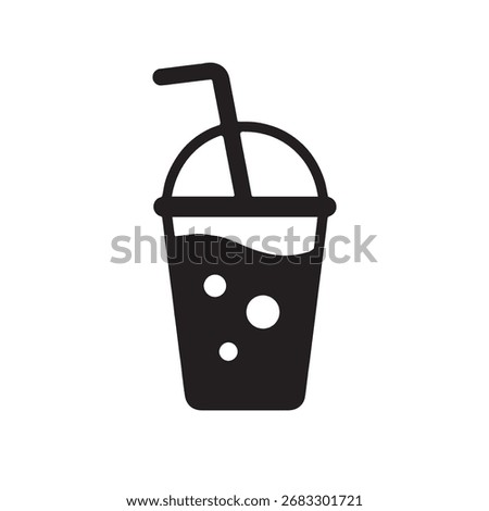 black silhouette of refreshing beverage smoothie in clear cup