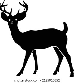 Black silhouette of a reindeer - Perfect design for Christmas parties