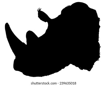 black silhouette of rhinoceros