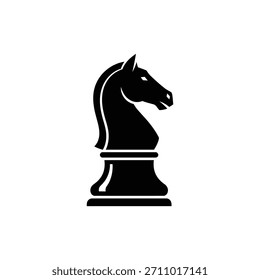 Schwarze Silhouette rechts Schachritter Business-Strategie-Symbol