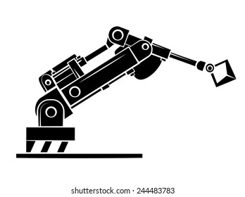 Black Silhouette : robotic hand technology