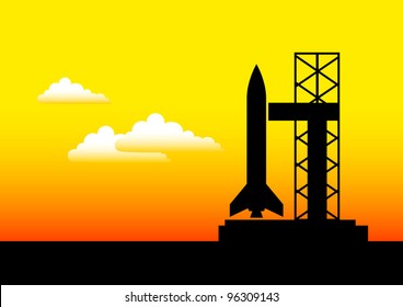 Black silhouette of rocket