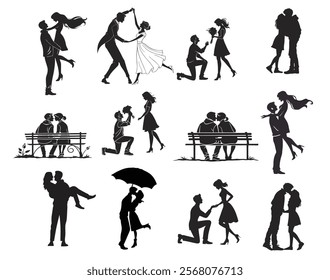 black silhouette of a romantic  couple's , valentine day, happiness, tourist, dating, bonding, outdoor, traveling, carry, carrying, free, hugging, lovers, outside, play, smiling, together