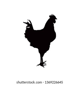 Black silhouette of rooster.