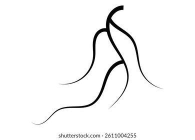 black and silhouette root icon on white background.