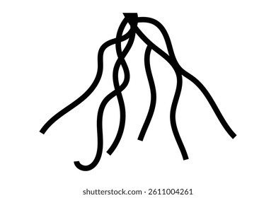 black and silhouette root icon on white background.