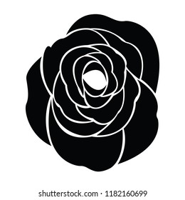 Black silhouette of rose