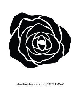 Black silhouette of rose