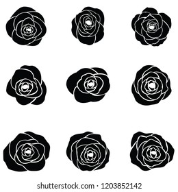 Black silhouette of rose