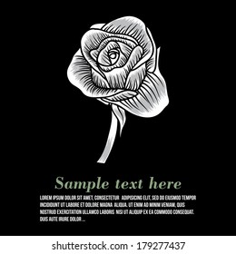 Black silhouette of rose
