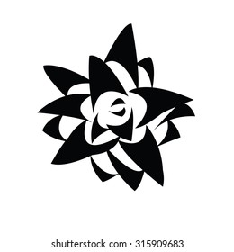 Black silhouette of rose