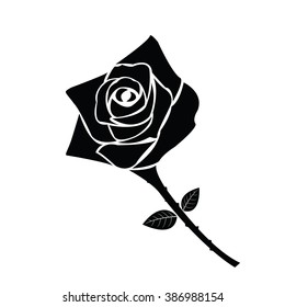 Black silhouette of rose