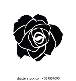Black silhouette of rose