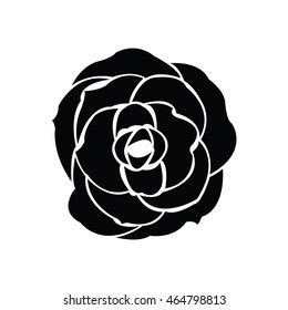 Black silhouette of rose