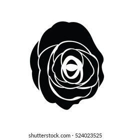 Black silhouette of rose
