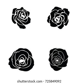 Black silhouette of rose