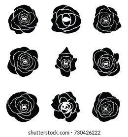 Black silhouette of rose