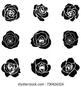 Black silhouette of rose