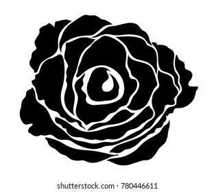Black silhouette of rose.
