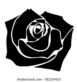 Black silhouette of rose.
