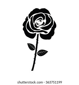 Silhouette Rose On White Background Stock Vector (Royalty Free ...