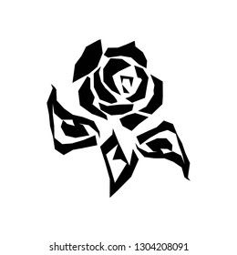 Black silhouette of rose vector illustration eps 10