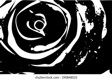 Black silhouette of rose . Vector illustration.