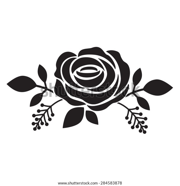 Black Silhouette Rose Vector Illustration Stock Vector Royalty Free 284583878 Shutterstock 7195