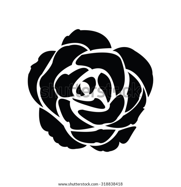 Black Silhouette Rose Vector Illustration Stock Vektorgrafik Lizenzfrei 318838418 Shutterstock 9778