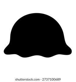 black silhouette of round alien creature with three antennas on its head