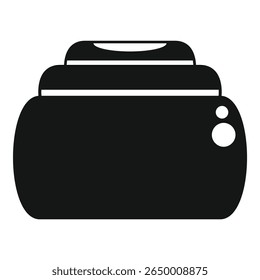 Black silhouette of a round cosmetic jar with cream for daily skin care routine