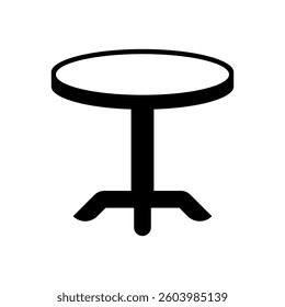 Black silhouette of a round table.
