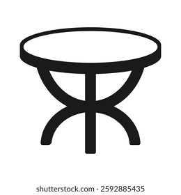 Black silhouette of a round table. Vector illustration
