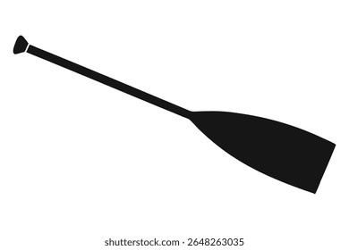 Black silhouette of a rowing oar against a white background simple vector graphic icon