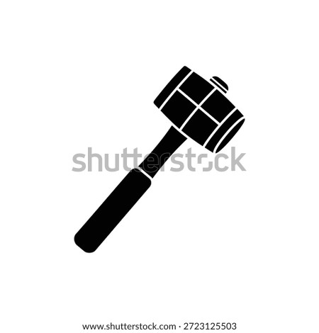 Black silhouette rubber mallet icon angled upward representing repair or carpentry tool
