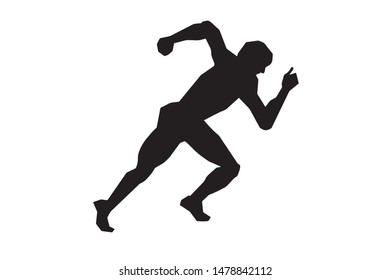 Black Silhouette Running Man Stock Vector (Royalty Free) 1478842112 ...