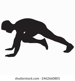 Silueta negra del hombre que corre, icono plano de la silueta de la carrera del hombre que corre para los App del ejercicio y los Sitios web