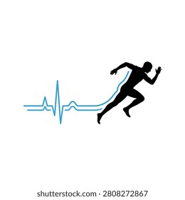 Black silhouette of a running person
