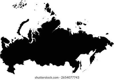 Black Silhouette Russia Map Europe Country