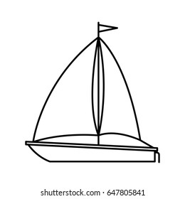 black silhouette of sailboat icon vector illustration