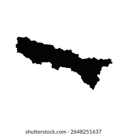 Black silhouette of the Salton Sea on a white background vector illustration. Simple graphic style.