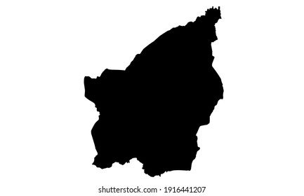 black silhouette of sanmarino country map in Europe on white background