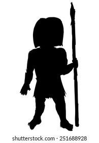 black silhouette of savage