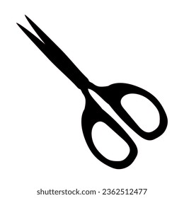 Black silhouette of scissors on white background. Tool of hairdresser , tailor, florist 