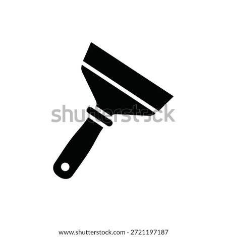 Black silhouette of a scraper tool with a handle on a plain white background.